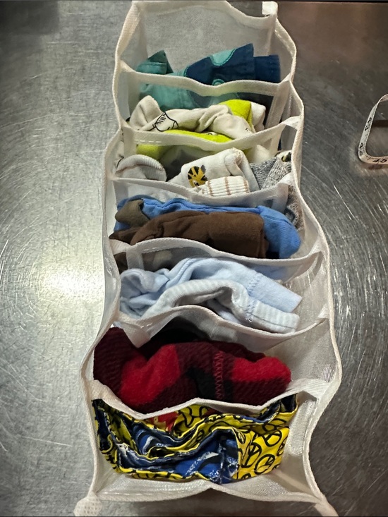 Source Unknown Other - Fabric Draw Organizer with Multiple Pockets - White Mess